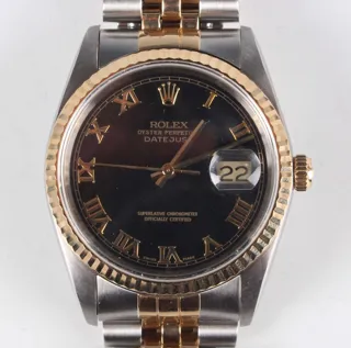 Rolex Datejust 16233 36mm Stainless steel and gold Black