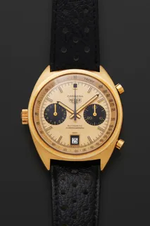 Heuer 1158 18k yellow gold Champagne