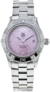 TAG Heuer Aquaracer WAF141H.BA0824 27mm Stainless steel Mother of Pearl Pink$Diamond