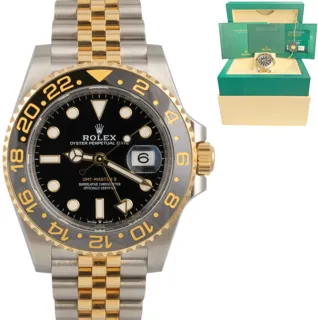 Rolex GMT-Master II 126713GRNR Stainless steel and 18k yellow gold Black