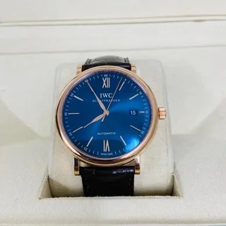 IWC Portofino IW356522 40mm Yellow gold Blue