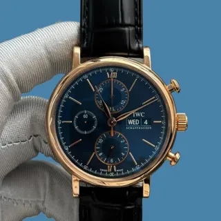 IWC Portofino IW391035 42mm Yellow gold Blue