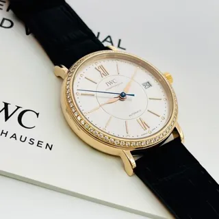 IWC Portofino IW458107 37mm Yellow gold Silver