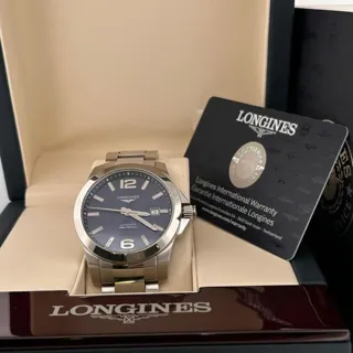 Longines Conquest L3.777.4.99.6 41mm Stainless steel Blue