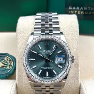 Rolex Datejust 126284RBR-0043 36mm White gold and Stainless steel Green