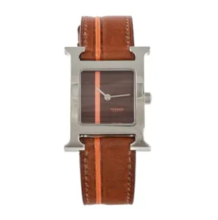 Hermès Heure H HH1.210 21mm Stainless steel Brown and Orange