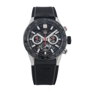 TAG Heuer Carrera CBG2A10 45mm Stainless steel Black and Skeletonized