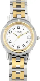 Hermès Clipper CL4.220 24mm Stainless steel and Gold-plated White