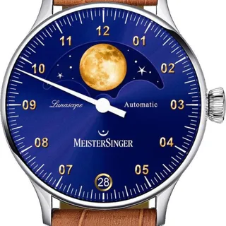 MeisterSinger Lunascope LS908G 40mm Stainless steel Blue and Golden