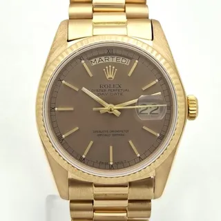 Rolex Day-Date 36 18038 36mm Yellow gold Brown