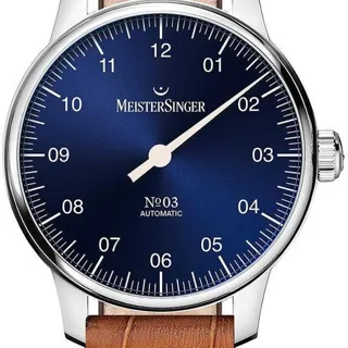 MeisterSinger N° 03 BM9908 38mm Stainless steel Blue