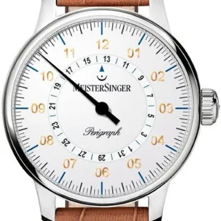 MeisterSinger Perigraph AM1001G 38mm Stainless steel White