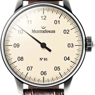 MeisterSinger Single-Hand Watches AM3303 43mm Stainless steel White