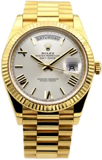 Rolex Day-Date 228238 40mm Yellow gold Silver