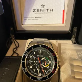 Zenith El Primero Stratos Flyback 03.2061.405/21.M2060 45mm Stainless steel Black