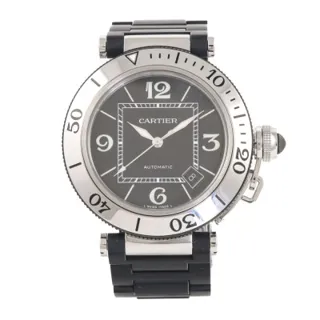 Cartier Pasha Seatimer W31077U2 2790 40.5mm Stainless steel Black