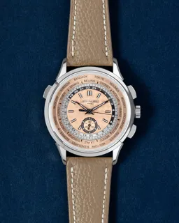 Patek Philippe World Time Chronograph 5935A 41mm Stainless steel Salmon