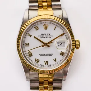 Rolex Datejust 36 16233 36mm Stainless steel and 18k yellow gold White