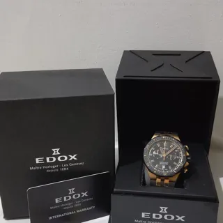 Edox 1281951 43mm Stainless steel Black