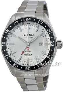 Alpina Alpiner AL-550S5AQ6B 44mm brushed/polished steel Silver