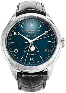 Baume & Mercier Clifton MOA10057 43mm brushed/polished steel blue