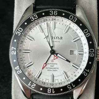 Alpina Alpiner AL-550S5AQ6B 44mm Stainless steel Silver