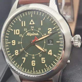 Alpina Startimer Pilot Heritage AL-525KBG4SH6 44mm Stainless steel Green