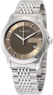 Gucci G-Timeless YA126406 brushed/polished steel brown