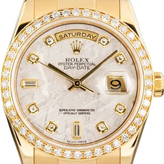 Rolex Day-Date 36 118208 36mm Yellow gold Silver