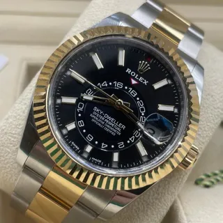 Rolex Sky-Dweller 326933 (TWO-TONE) 42mm Yellow gold and Stainless steel Black