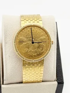 Corum Coin Watch 35mm Yellow gold Champagne