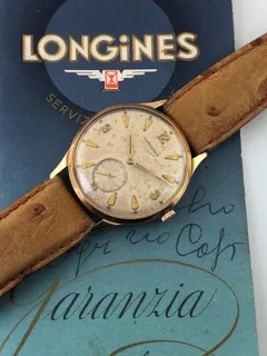 Longines 35mm 18k yellow gold White