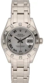 Rolex Pearlmaster 80319 29mm 18k white gold white MOP