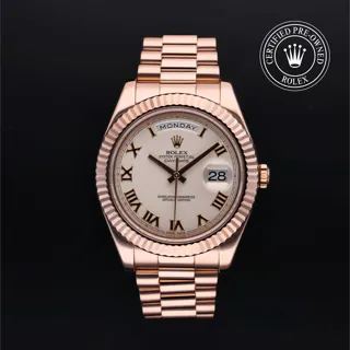 Rolex Day-Date II 218235 18ct Everose Gold White