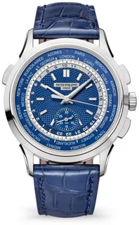 Patek Philippe World Time Chronograph 5930G-001 White gold Blue