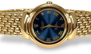 Rolex Cellini 6621 26mm Yellow gold Blue