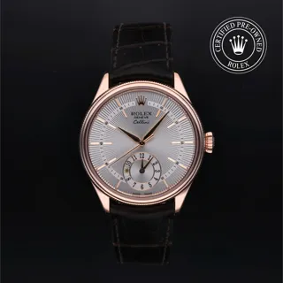 Rolex Cellini Dual Time 50525-0004 39mm 18ct Everose Gold Silver