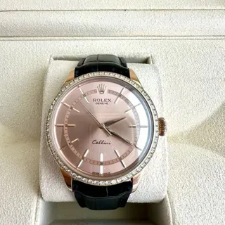 Rolex Cellini Time 50705 39mm Rose gold Pink