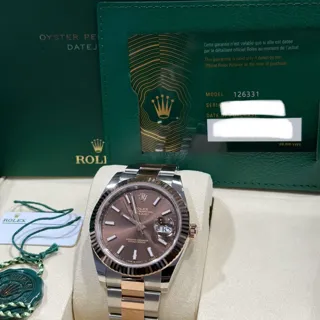 Rolex Datejust 126331-0001 41mm Rose gold and Stainless steel Brown