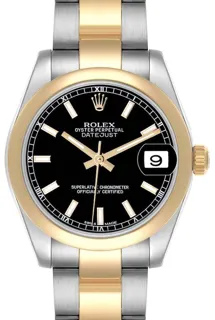 Rolex Datejust 178243-0025 31mm Yellow gold and Stainless steel Black