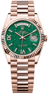 Rolex Day-Date 128235-0068 36mm Rose gold Green