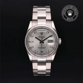 Rolex Day-Date 36 118239 36mm 18k white gold Silver