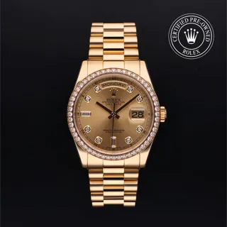 Rolex Day-Date 36 118348 18k yellow gold Champagne