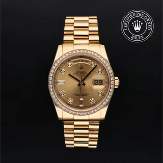 Rolex Day-Date 36 118348 18k yellow gold Champagne