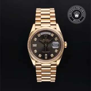 Rolex Day-Date 128238-0022 Yellow gold Gray