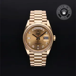 Rolex Day-Date 36 128238 18k yellow gold Champagne