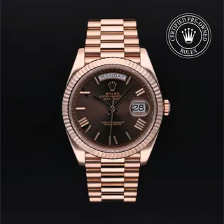 Rolex Day-Date 40 228235 40mm 18ct Everose Gold Brown