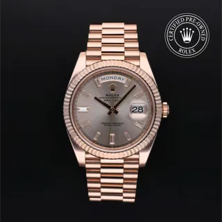 Rolex Day-Date 40 228235 40mm 18ct Everose Gold Gray