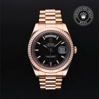 Rolex Day-Date II 218235 41mm 18ct Everose Gold Black