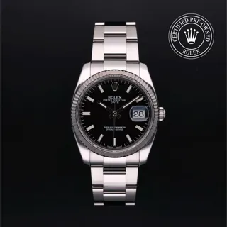 Rolex Oyster Perpetual Date 115234-0002 White gold and Stainless steel Black